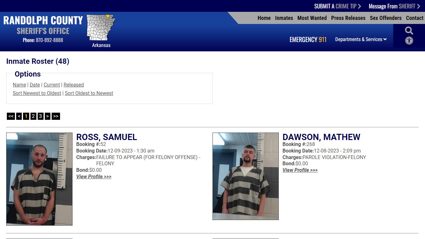 Inmate Roster (69) - Randolph County Sheriff